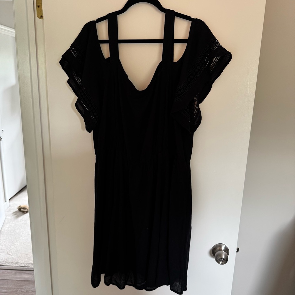 City Chic Black Cold Shoulder Mini Sundress
